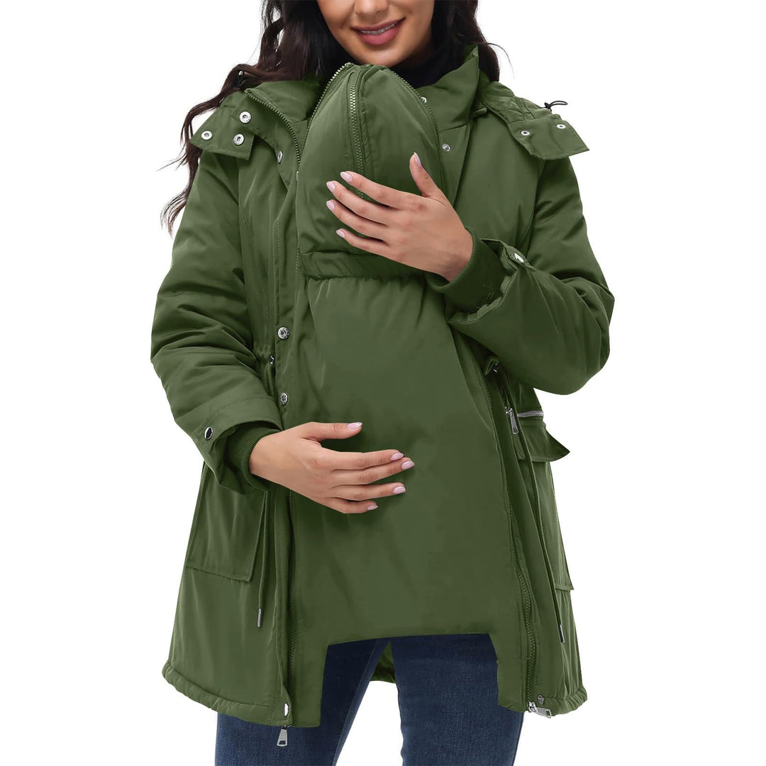 Generisch 3 In 1 Umstandsjacke Tragejacke mit Babyeinsatz Wintermantel Trageeinsatz Jacke Jackenerwe