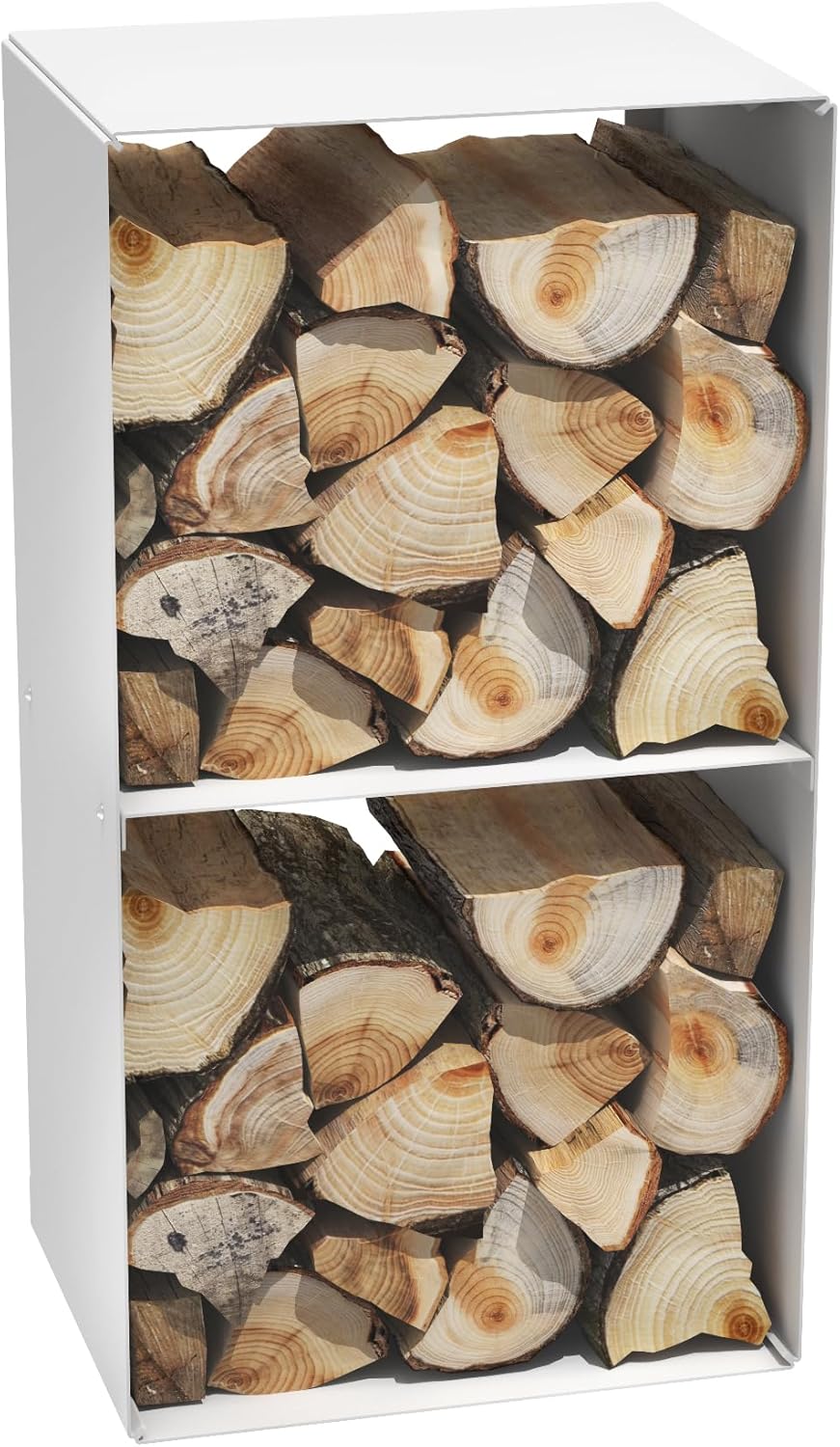 teileplus24 BHS7 Kaminholzregal Innen Aussen | Brennholzregal Metall | Kaminholzkorb | Industrial Lo
