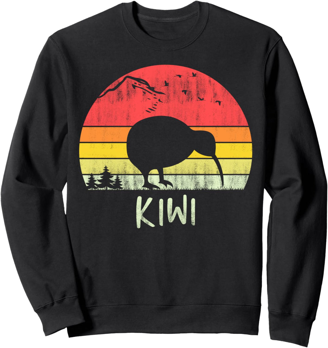 Retro Vintage Kiwi Silhouette Vogel 70s 80s Geschenk Sweatshirt