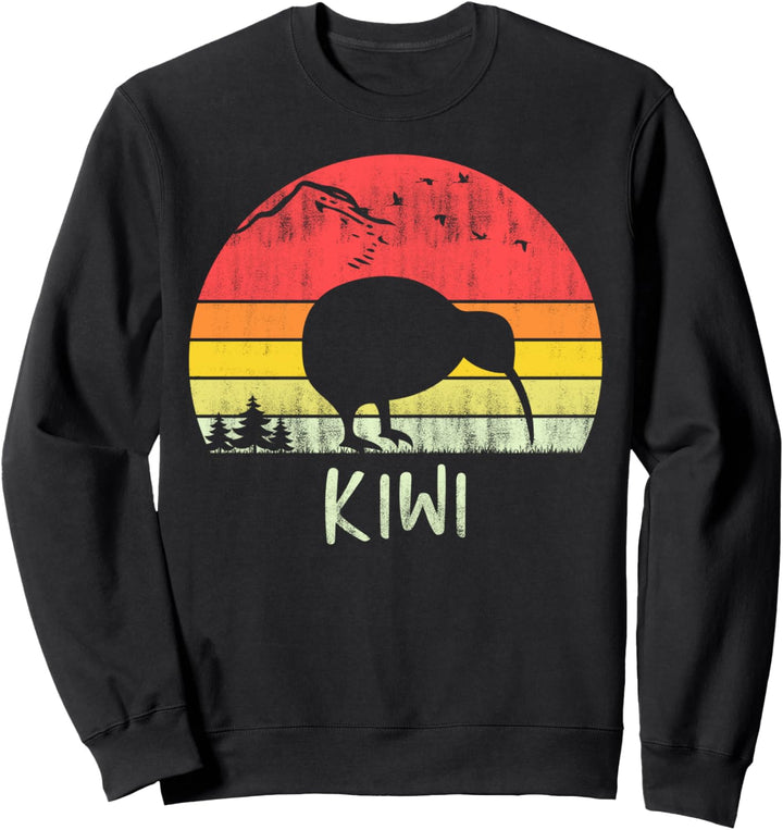 Retro Vintage Kiwi Silhouette Vogel 70s 80s Geschenk Sweatshirt