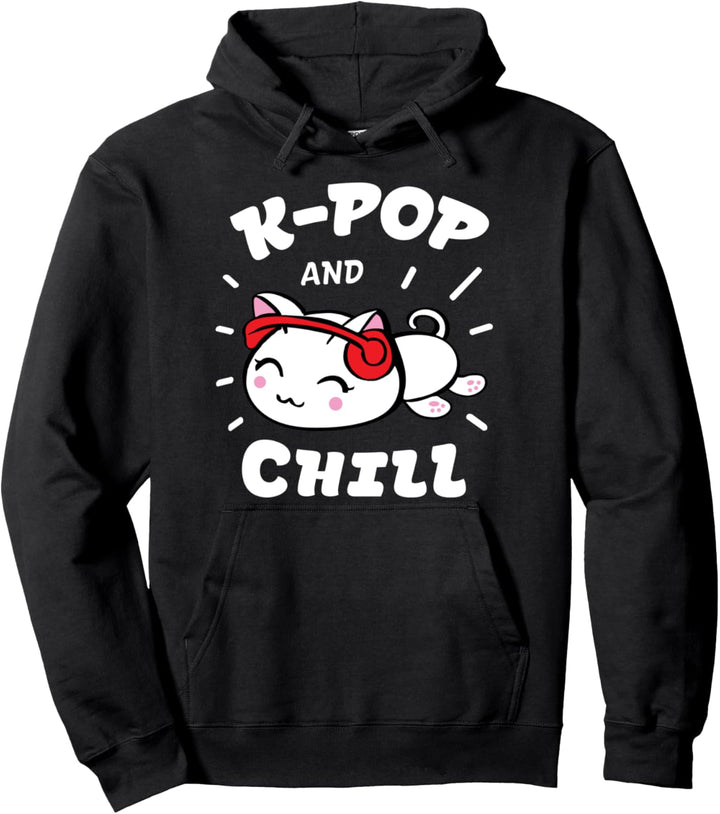 K-Pop and Chill mit niedlicher Kawaii Katze Pullover Hoodie