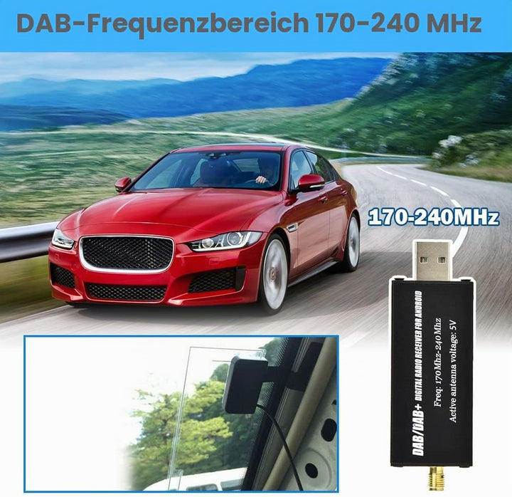 Hikity DAB+ Adapter Antennentuner für Autoradio Digital Empfänger Externe DAB Box Adapter Tuner Komp