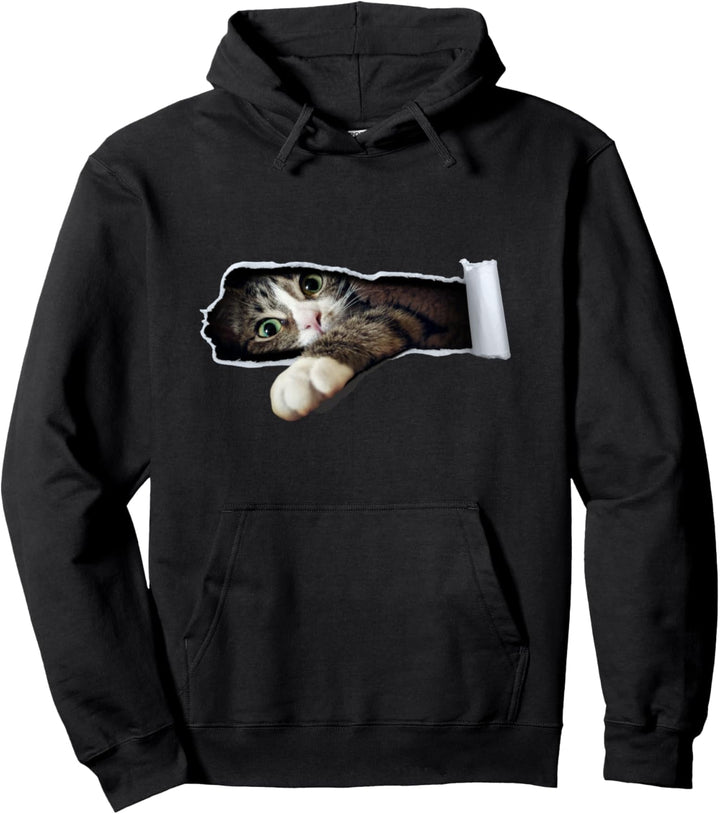 Hauskatze zerrissen T-Shirt - Katzen Shirt für Katzenmama Pullover Hoodie