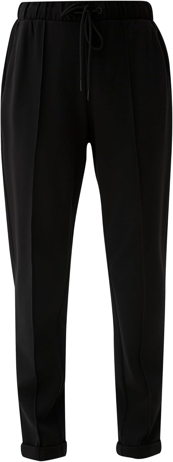 s.Oliver Damen Hose 7/8, Jogpant 42 Schwarz, 42 Schwarz