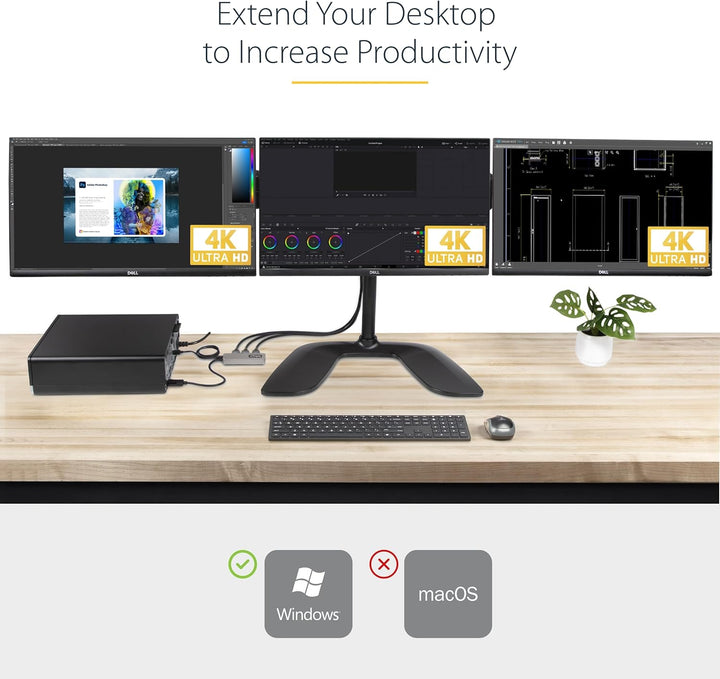 StarTech.com 3-Port MST Hub - DisplayPort auf 3X HDMI, DREI 4K 60Hz Monitore, DP 1.4 Multi-Monitor V