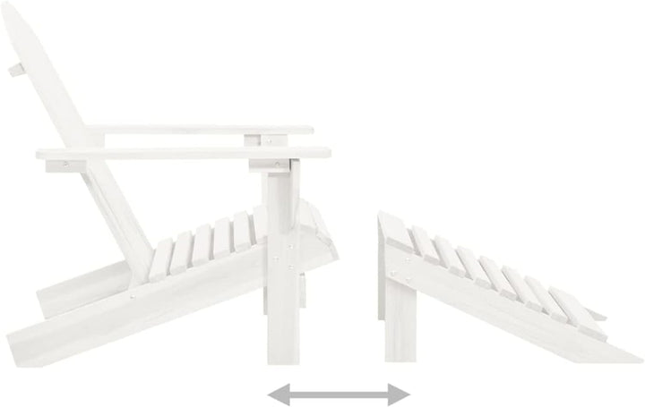 Festnight Adirondack Stuhl mit Fussstütze und Tisch Gartenstuhl Holz Gartensessel Terrassenstuhl Son