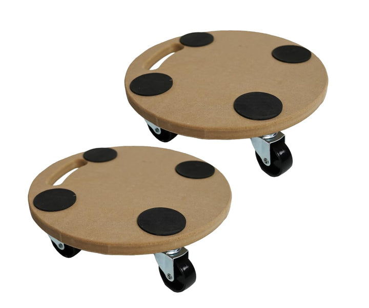 PROREGAL Profi Transportroller Hercules 30x30 cm Rund Schwerlast bis 100 kg mit 4 Gummirollen & Grif