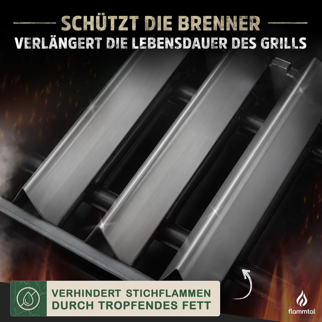 flammtal [Das Original - Aromaschienen FLAVE [5 Stück] - Für Weber Spirit 310/320/330 - Hochwertige