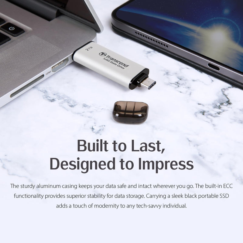 Transcend External SSD 512GB ESD310S USB 2) Silver 2) 512GB, 2) Silver 2) 512GB