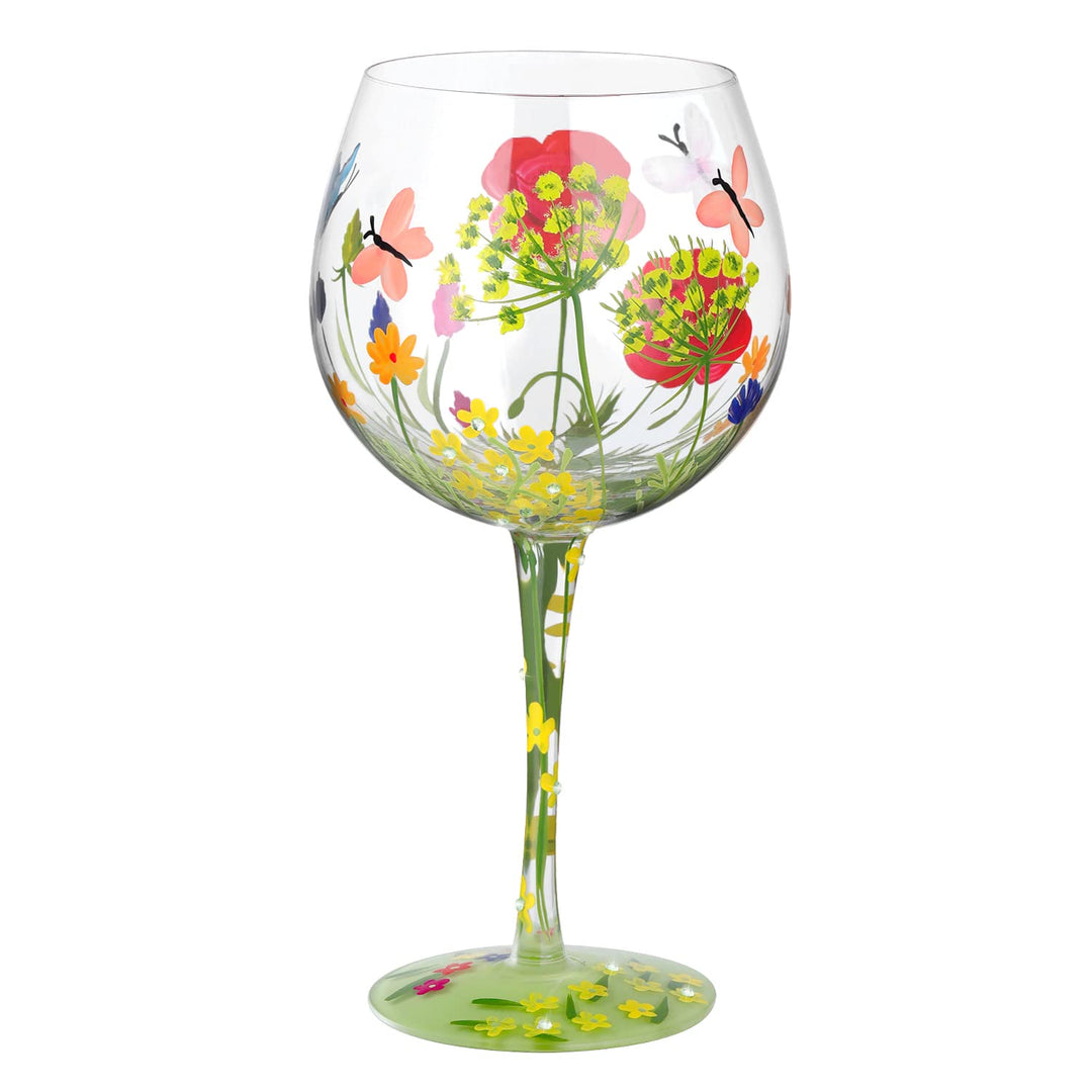 NymphFable Blumen Gin Gläser Handbemalt Garten Ballongläser Weinglas Bunte 20oz Personalisierte Gesc
