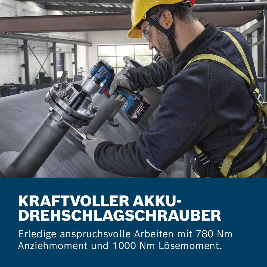 Bosch Professional 18V System Akku Drehschlagschrauber GDS 18V-780 (inkl. 2x 5.0Ah Akku, GAL 18V-40,