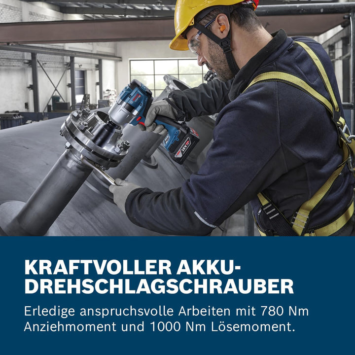Bosch Professional 18V System Akku Drehschlagschrauber GDS 18V-780 (inkl. 2x 5.0Ah Akku, GAL 18V-40,