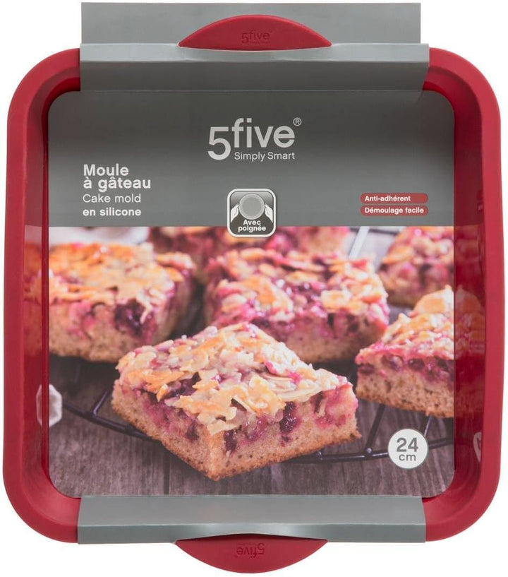 5five - quadratische silikonform "silicone pro" rot