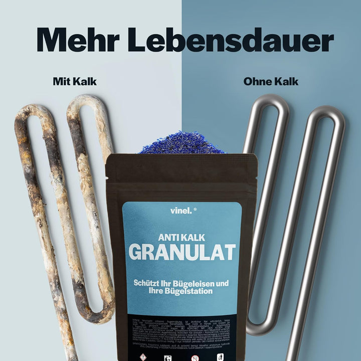 Anti Kalk Granulat/Nachfüllpack/Nr.1 Kalkschutz für Bügelstationen mit Filter/Kalkschutzfilter, Wass