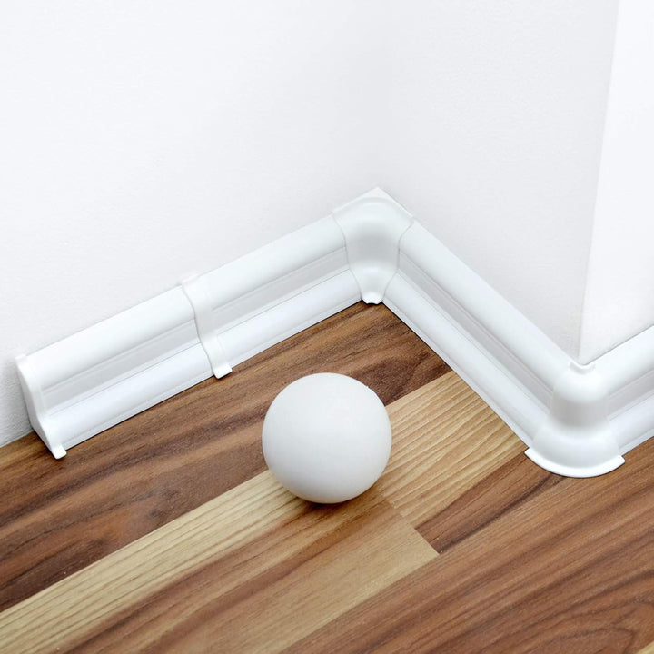 DQ-PP 16m Sockelleisten 52mm PVC Weiss Laminatleisten Fussleisten aus Kunststoff Dekore, 16m Sockell