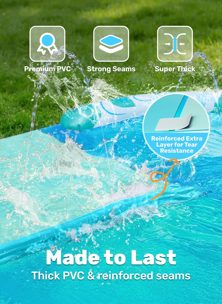 JOYIN 22,5ft/685.8cm Wasserrutsche und 2 Bodyboards, Garten-Wasserrutsche Sommer-Rutsch-Wasserrutsch