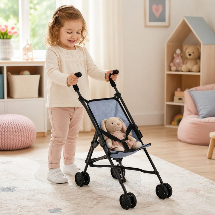 Bayer Chic 2000 Puppenbuggy Roma, Puppenwagen, Mini-Buggy, 50 x 29 x 57 cm, Jeans Blau