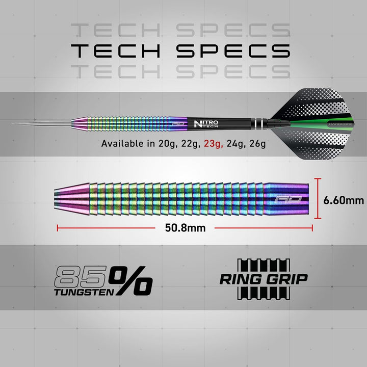 RED DRAGON Razor Edge Series Dartpfeile Tungsten Profi Steel Darts mit Flights und Schäfte 23 g 2 St
