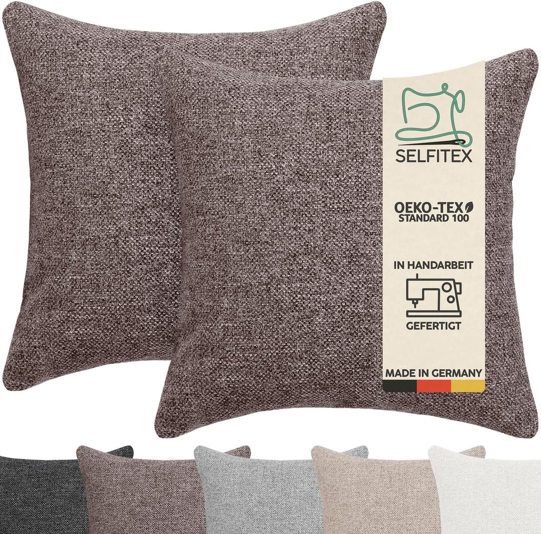 Selfitex 2er Set 40x40 cm, Sofakissen mit Füllung und Bezug, Dekokissen, Kopfkissen mit weicher Kiss
