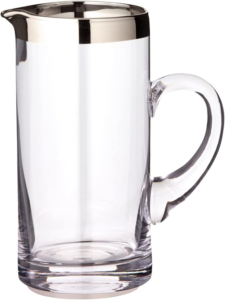 EDZARD Krug Robert, mundgeblasenes Kristallglas mit Platinrand, Höhe 20 cm, Durchmesser 10 cm, Fassu