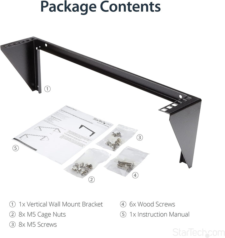 StarTech.com 2HE Vertikale Wandhalterung für Patch Panels - Stahl Rack mit Montagematerial für 19" N