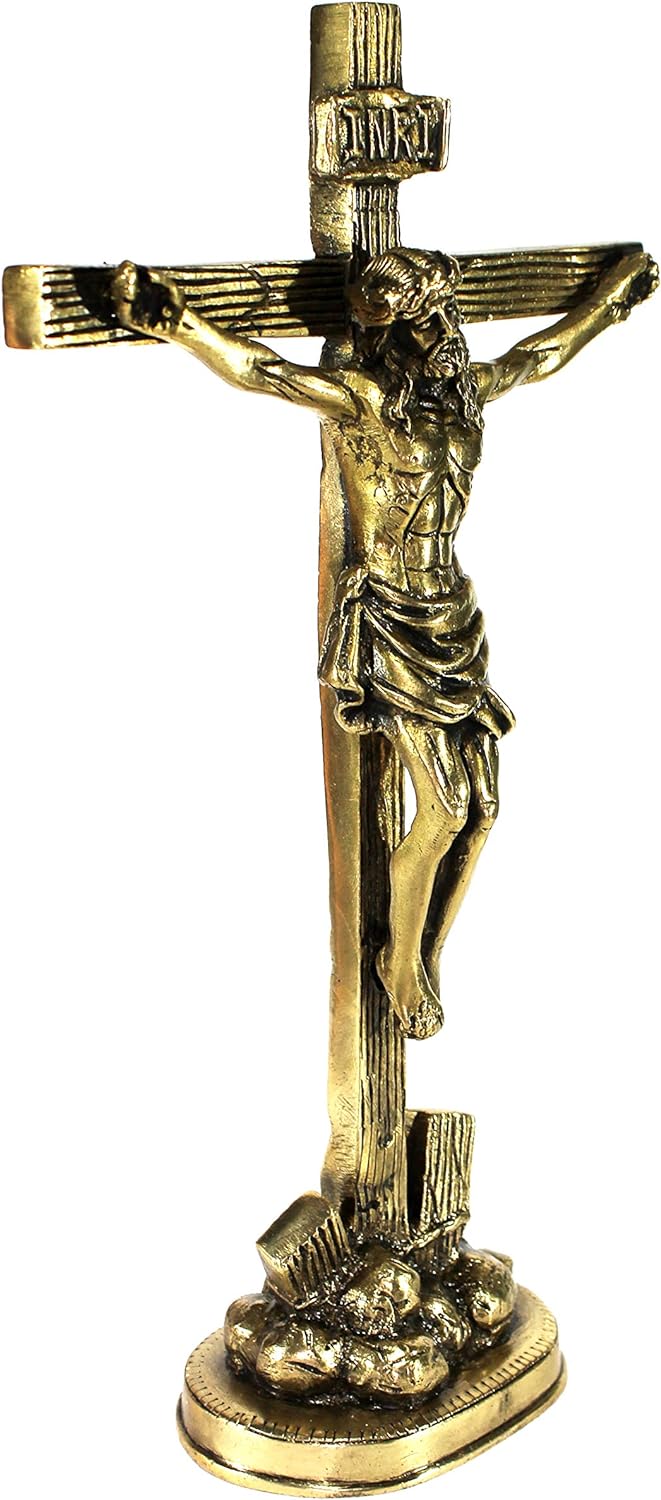 eSplanade Jesus-Kreuz, Messing, antikes Finish, 30,5 cm 12" Jesus Cross, 12" Jesus Cross