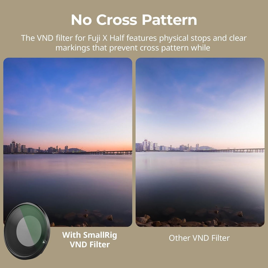 SMALLRIG Magnetischer VND-Filter ND2–ND32 für FUJIFILM X Half, Präzise stufenlose Einstellung von 1–