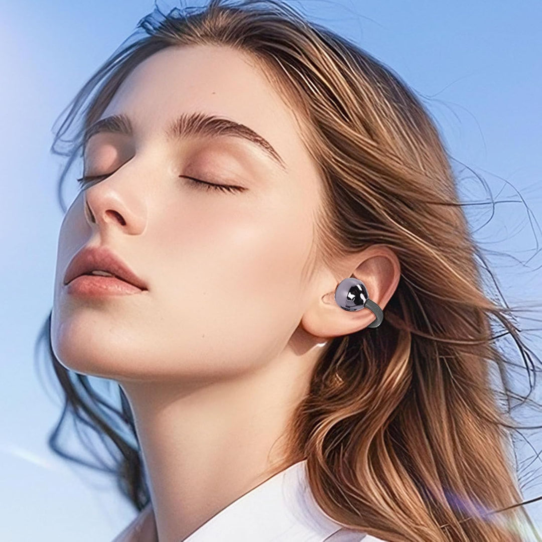 LICAEVEY Von Schmuck Inspirierte Clip-On-Ohrhörer, Modische Ohrkopfhörer mit Bluetooth 6.0 ANC, Kabe