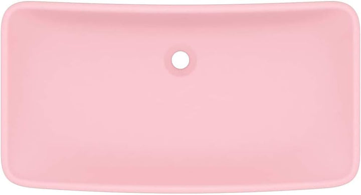 vidaXL Luxus-Waschbecken Rechteckig Matt Rosa 71x38 cm Keramik
