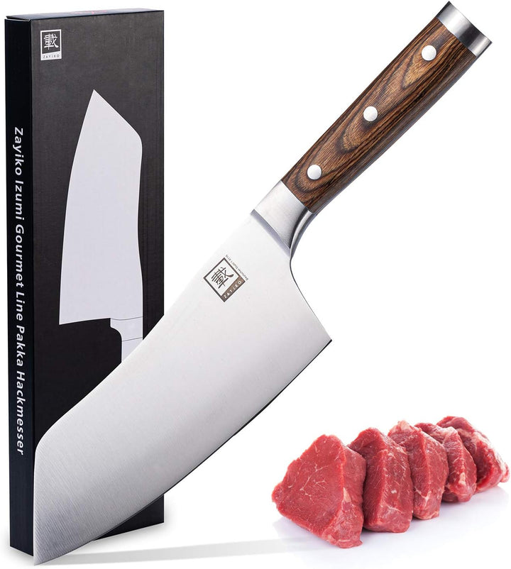 zayiko Hackmesser 19,00 cm Klinge I Scharfes Küchenmesser und Profi Kochmesser aus deutschem Stahl m