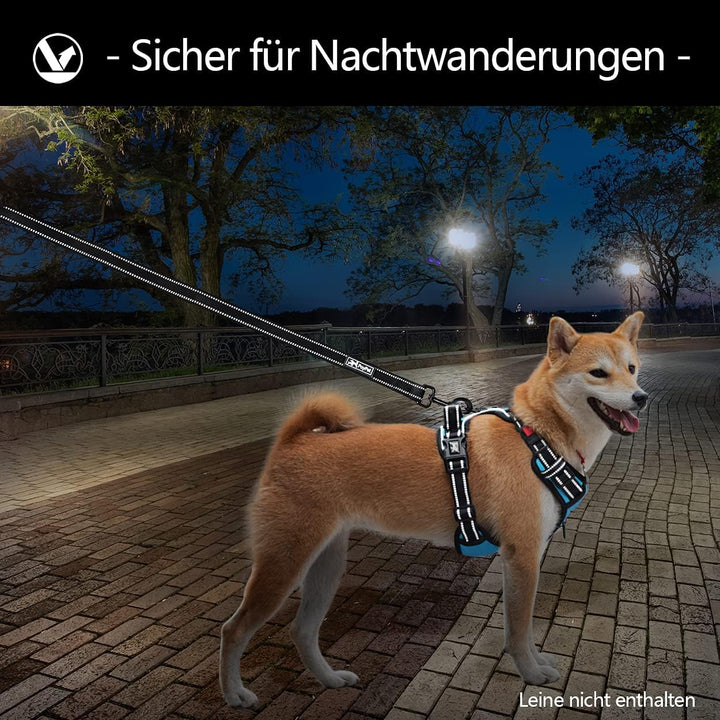 PoyPet Keine Pull Hundegeschirr Front Reflektierende Pet Weste für Hunde mit Einfache Kontrolle Grif