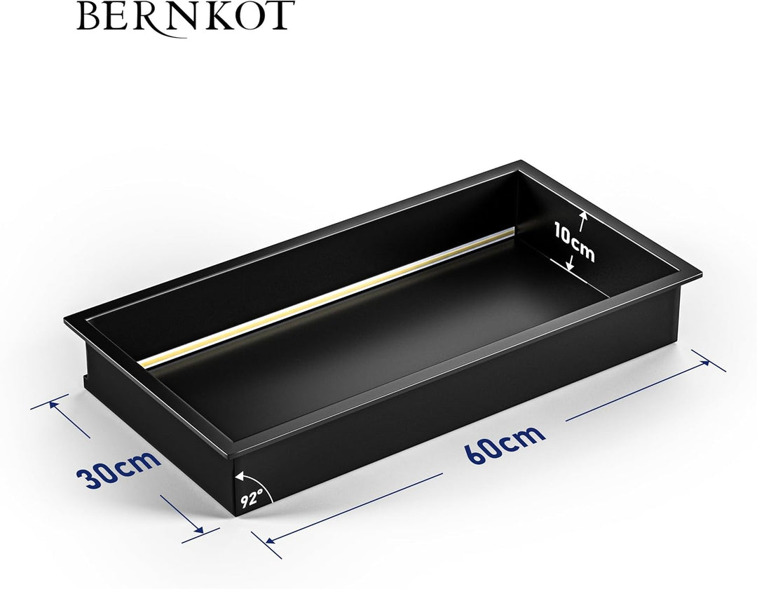 Wandnische Dusche Edelstahl mit LED-Streifenlicht, 60 cm x 30 cm, Wasserdicht - Keine Fliesen Erford