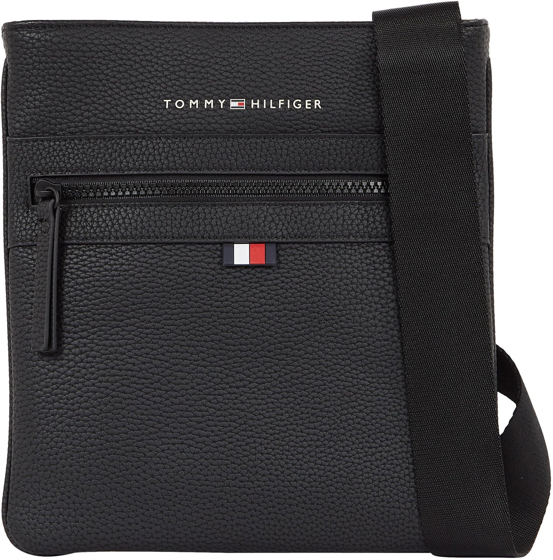 Tommy Hilfiger Herren Umhängetasche Essential PU Crossover Klein, Schwarz (Black), Einheitsgrösse