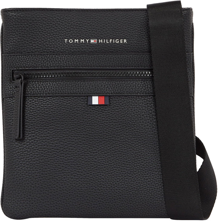 Tommy Hilfiger Herren Umhängetasche Essential PU Crossover Klein, Schwarz (Black), Einheitsgrösse