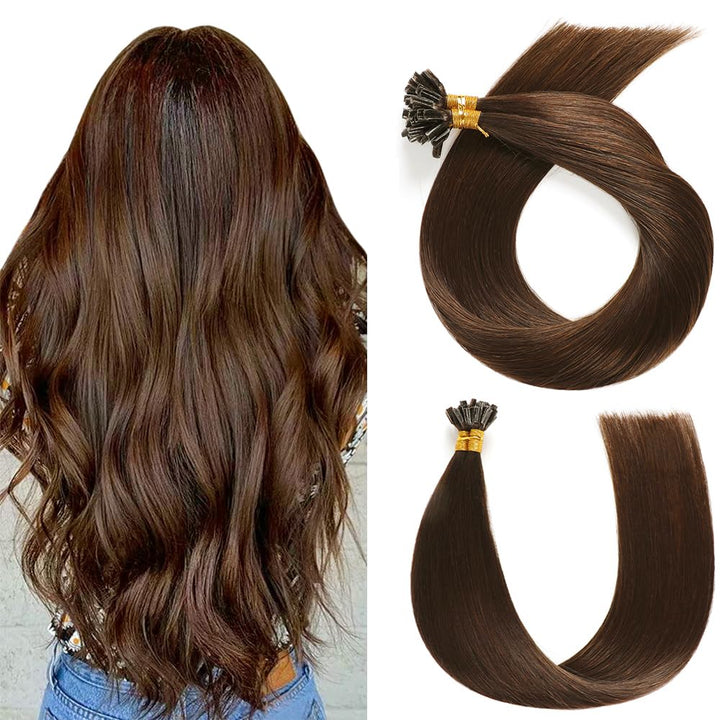YILITE Bondings Extensions Echthaar 40cm 40g 50 Strähne Remy U Tip Extensions Echthaar Bondings Exte
