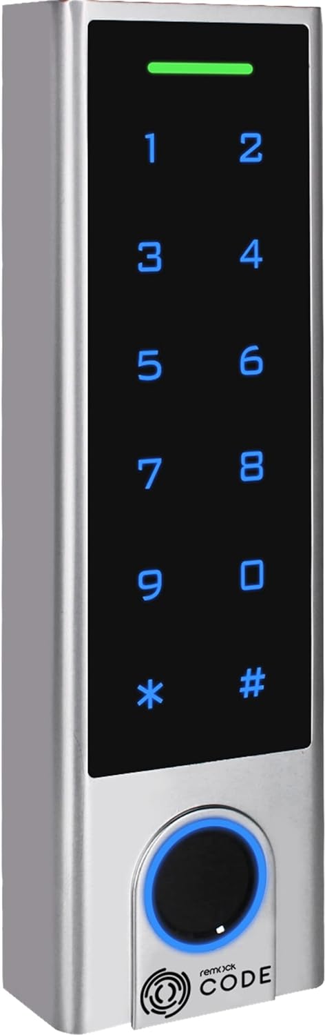 REMOCK RCODE CODE Touch-Tastatur, mit Fingerabdruck, Karten-und Codeleser, Silber
