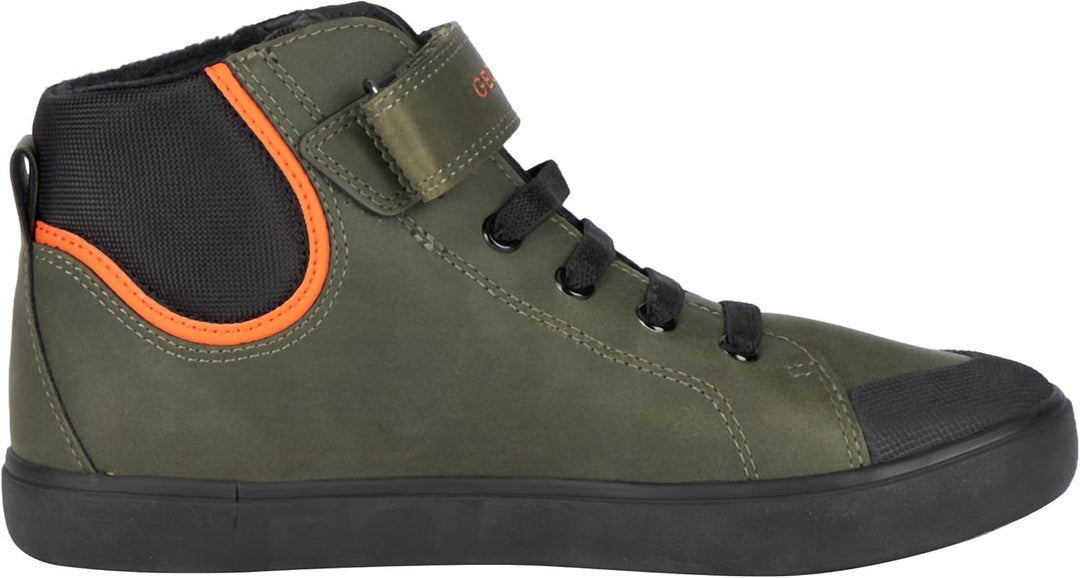 Geox Jungen J Gisli Boy F Sneaker 34 EU Dk Green Black, 34 EU Dk Green Black
