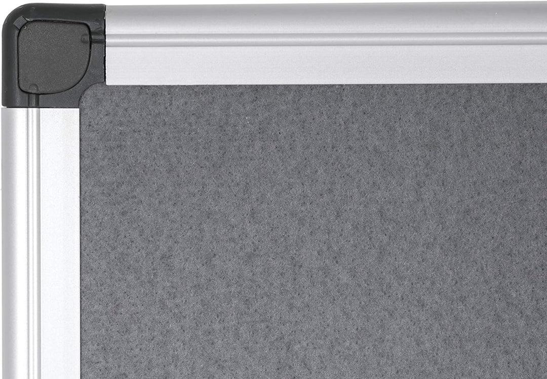 Bi-Office FA0342170 Pinnwand Maya, Filztafel Mit Aluminiumrahmen, Graue Filzoberfläche, 90 x 60 cm G