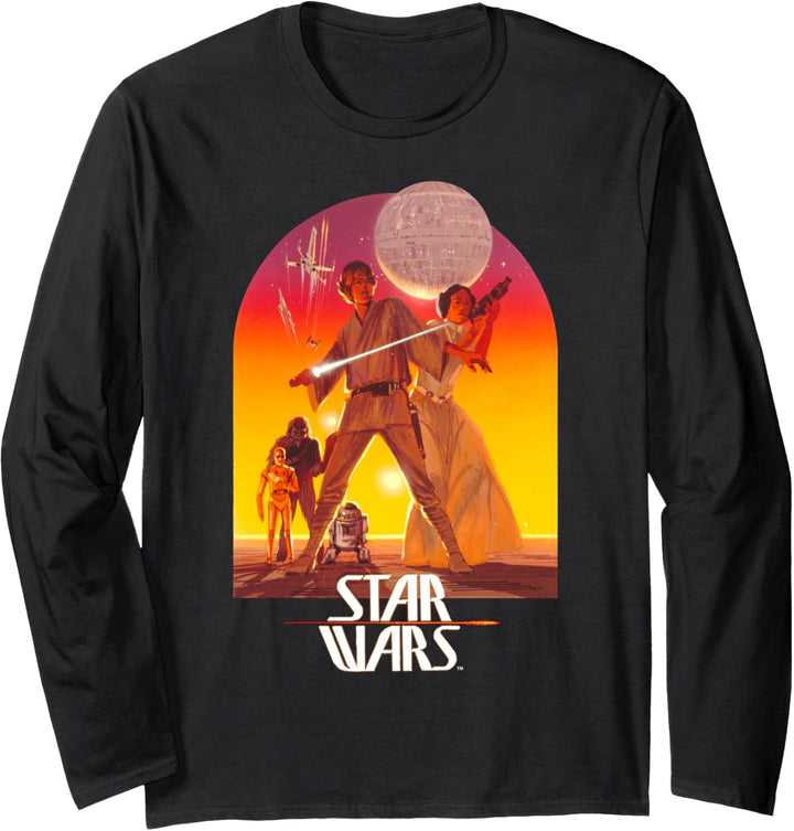 Star Wars Group Shot Hero's Sunset Desert Poster Langarmshirt