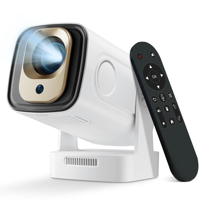 Smart Mini Beamer Mini tragbarer Projektor 1080P mit WiFi & Bluetooth, Mini Beamer 4k mit 180°Dreh T