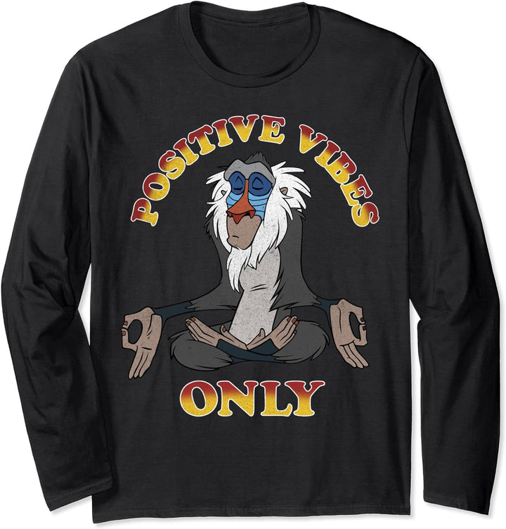 Disney Lion King Rafiki Positive Vibes Meditation Portrait Long Sleeve T-Shirt