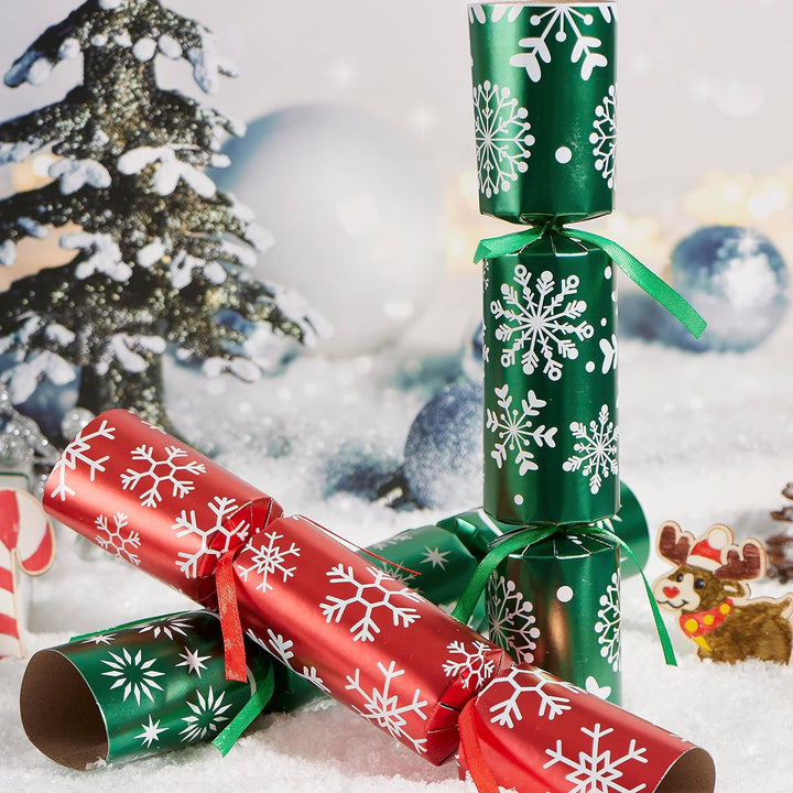 JOYIN Party-Tischgeschenk mit rotem und grünem Schneeflocken-Design, 25,4 cm, mit Partyhut, Witz und