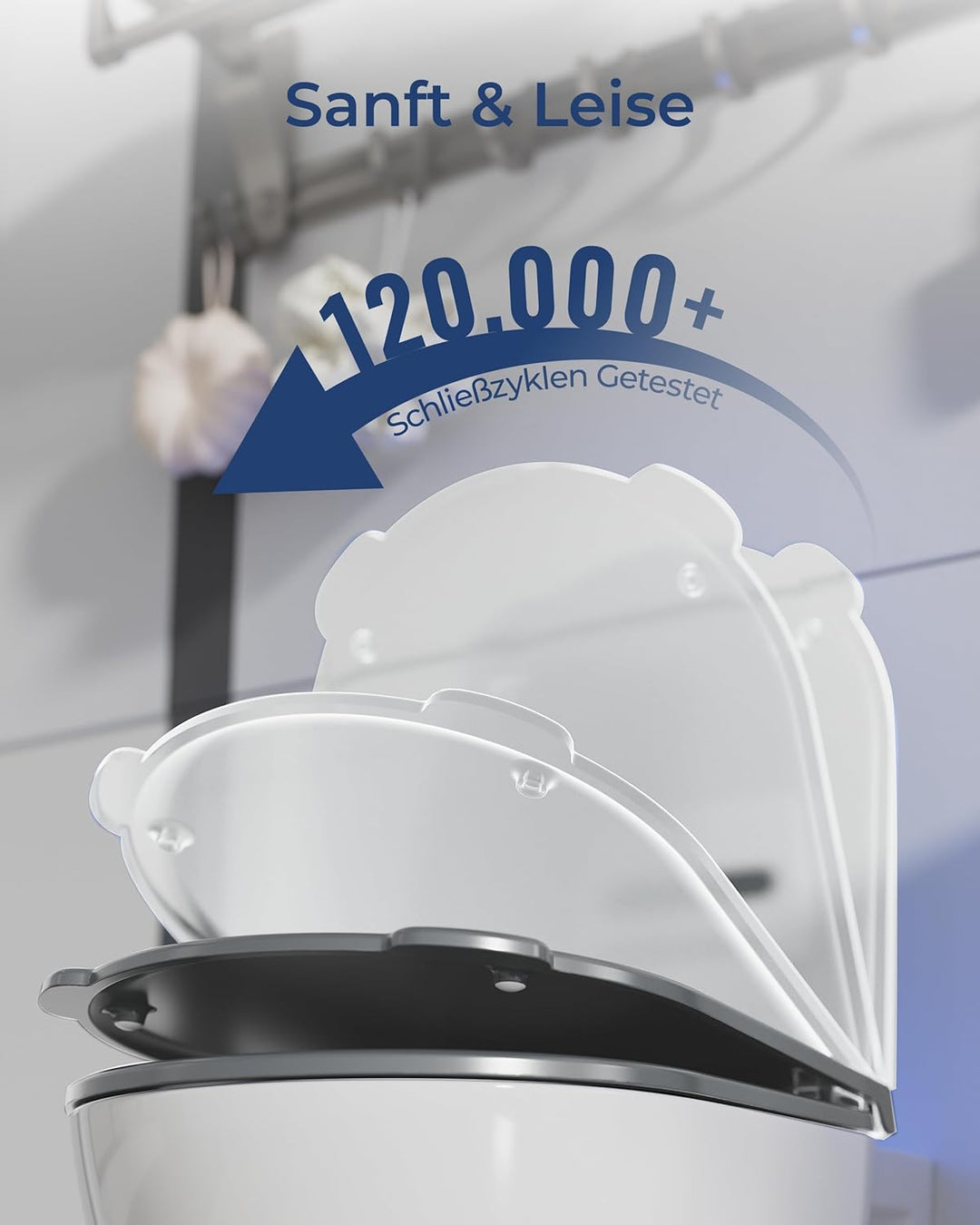 HySail Toilettendeckel mit Absenkautomatik, Benutzerfreundlichem Hygienischem Griff, Schnellverschlu