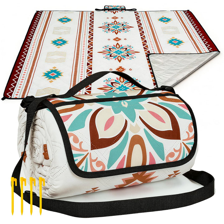 HAUSPROFI Picknickdecke Wasserdicht & Isoliert 200x200 cm Grosse Picknick Decke mit 3 Lagen Camping