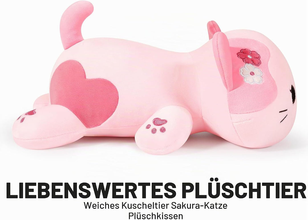 shownicer Plüschtier Katze Kuscheltier Stofftier Kawaii Katze Plüsch Kissen Spielzeug Kätzchen Plüsc