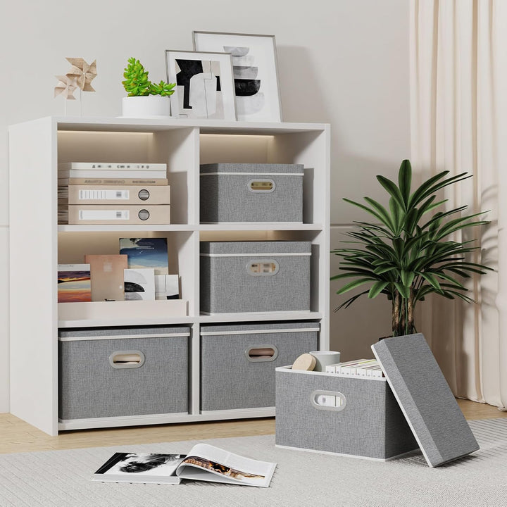 Yawinhe Aufbewahrungsboxen mit Deckel, Faltbare Aufbewahrungsbox, Stoffboxen, Waschbare, für Schlafz