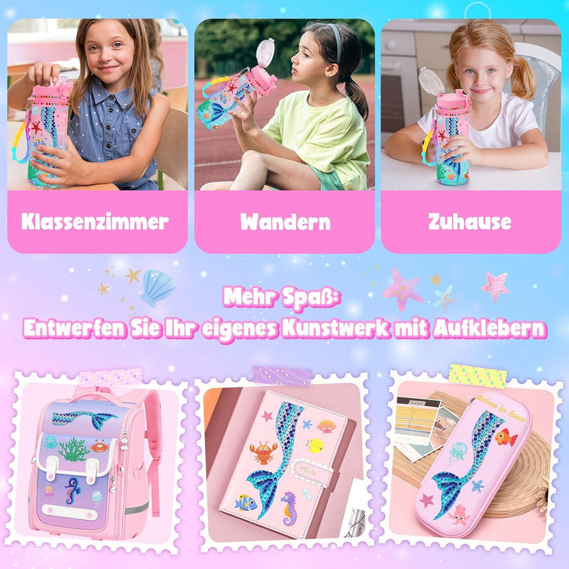 Bastelset Kinder ab 6 Jahre, Basteln Mädchen 6 8 10 JahreTrinkflasche Kinder Geschenk Mädchen 5-6-7-