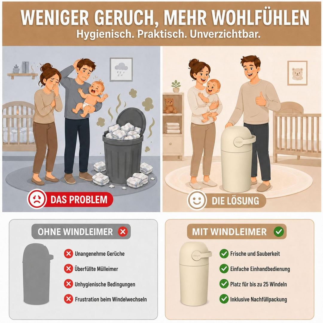 Set Magic Windeleimer Majestic &amp; Windel Blaubär | Kinderhaus Blaubär: Diaper Keeper 12L mit Geruchss