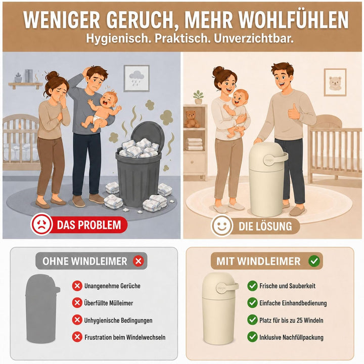 Set Magic Windeleimer Majestic &amp; Windel Blaubär | Kinderhaus Blaubär: Diaper Keeper 12L mit Geruchss