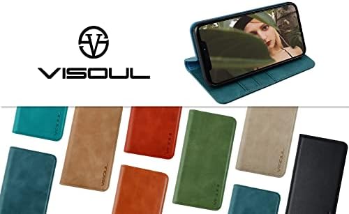 VISOUL iPhone 11 Pro Max Hülle, Stossfeste Handyhülle [Auto Sleep/Wake][100% Leder] [RFID Blocker],